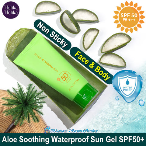 ホリカホリカアロエスージングエッセンスウォータープルーフサンジェルSPF50 + / PA ++++⭐韓国のアロエスージングエッセンスウォータープルーフサンジェル